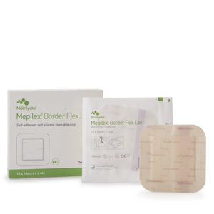 Mepilex® Border Flex Lite Silicone Foam Dressing, 4 x 4 Inch Mepilex® Border Flex Lite