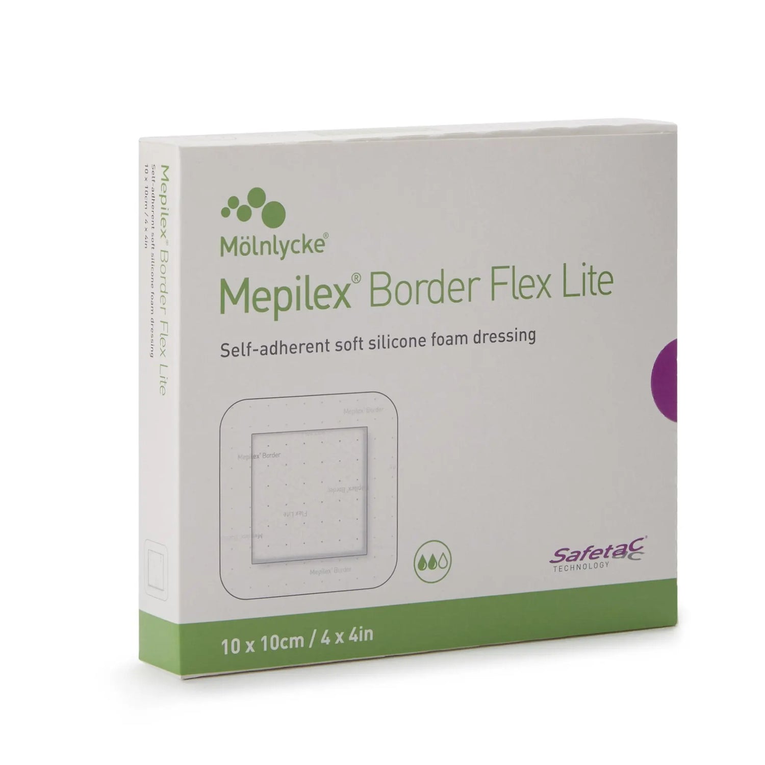 Mepilex® Border Flex Lite Silicone Foam Dressing, 4 x 4 Inch Mepilex® Border Flex Lite