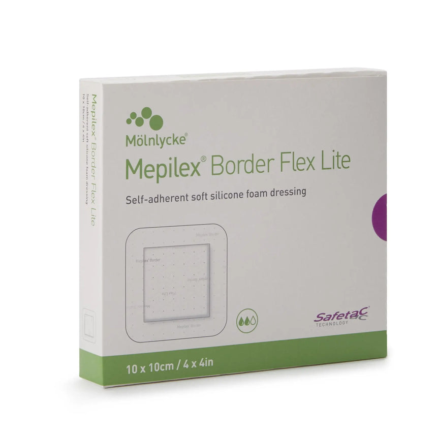 Mepilex® Border Flex Lite Silicone Foam Dressing, 4 x 4 Inch Mepilex® Border Flex Lite
