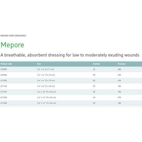 Mepore® Adhesive Dressing, 3 X 4 inch Mepore®