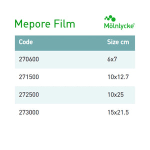 Mepore® Film Transparent Film Dressing, 4 x 5 Inch Mepore® Film