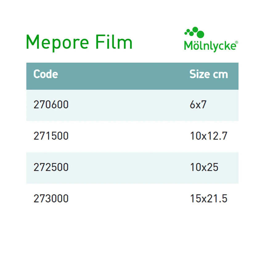 Mepore® Film Transparent Film Dressing, 4 x 5 Inch Mepore® Film