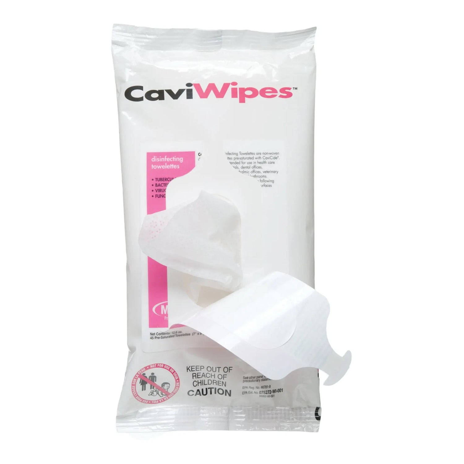 Metrex CaviWipes Surface Disinfectant Alcohol-Based Wipes, Non-Sterile, Disposable, Alcohol Scent, Soft Pack, 7 X 9 Inch CaviWipes™