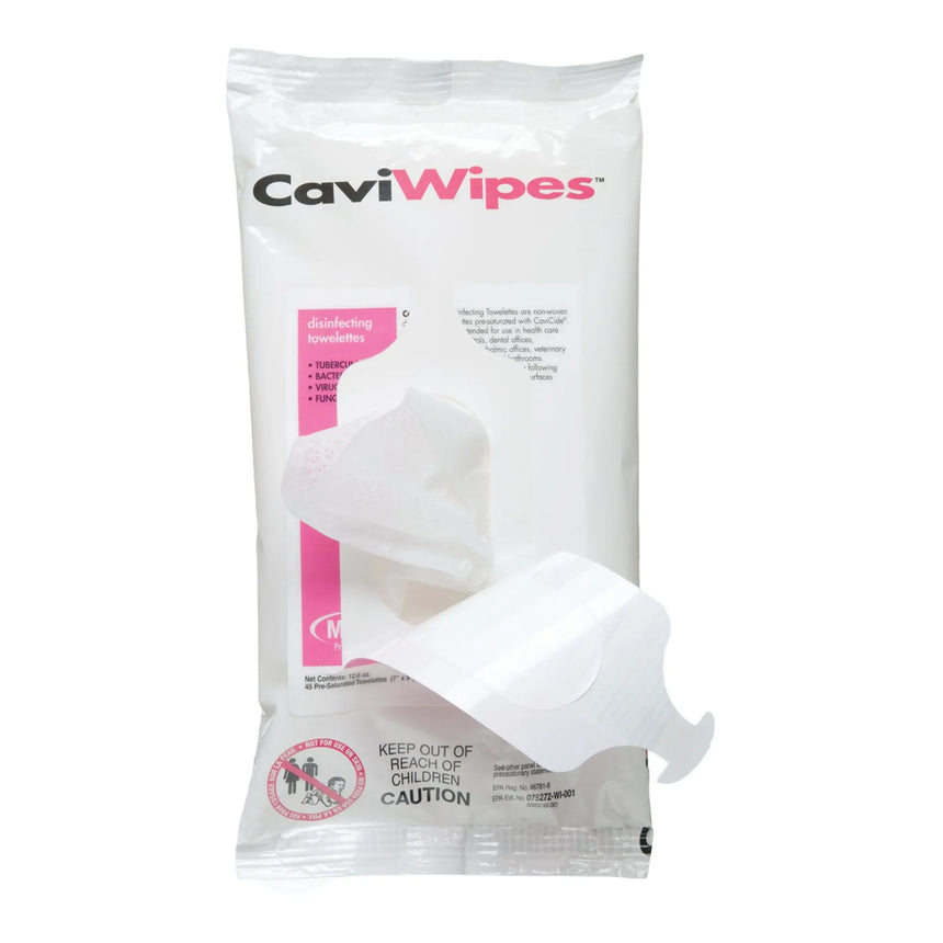 Metrex CaviWipes Surface Disinfectant Alcohol-Based Wipes, Non-Sterile, Disposable, Alcohol Scent, Soft Pack, 7 X 9 Inch CaviWipes™