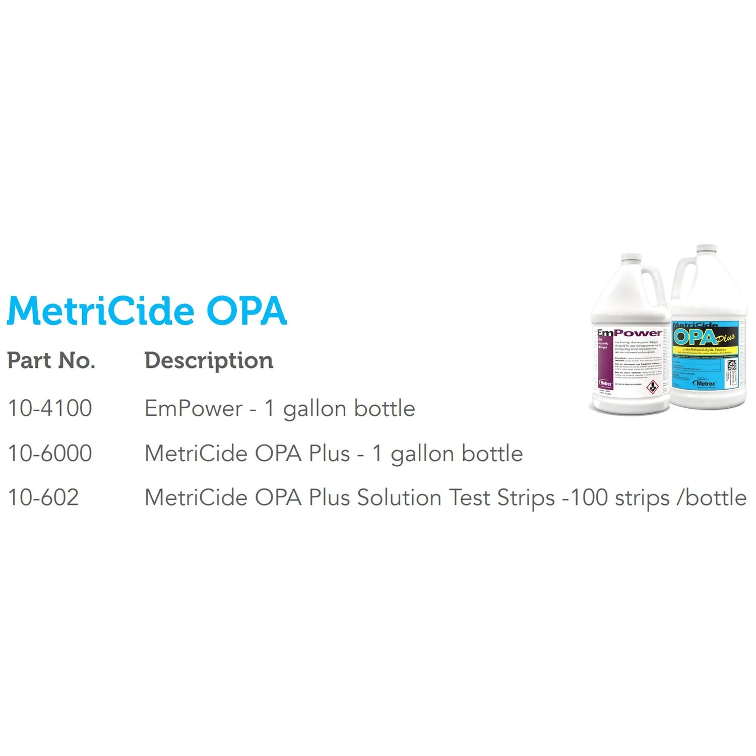 MetriCide® OPA Plus OPA High-Level Disinfectant,1 gal Jug MetriCide™ OPA Plus