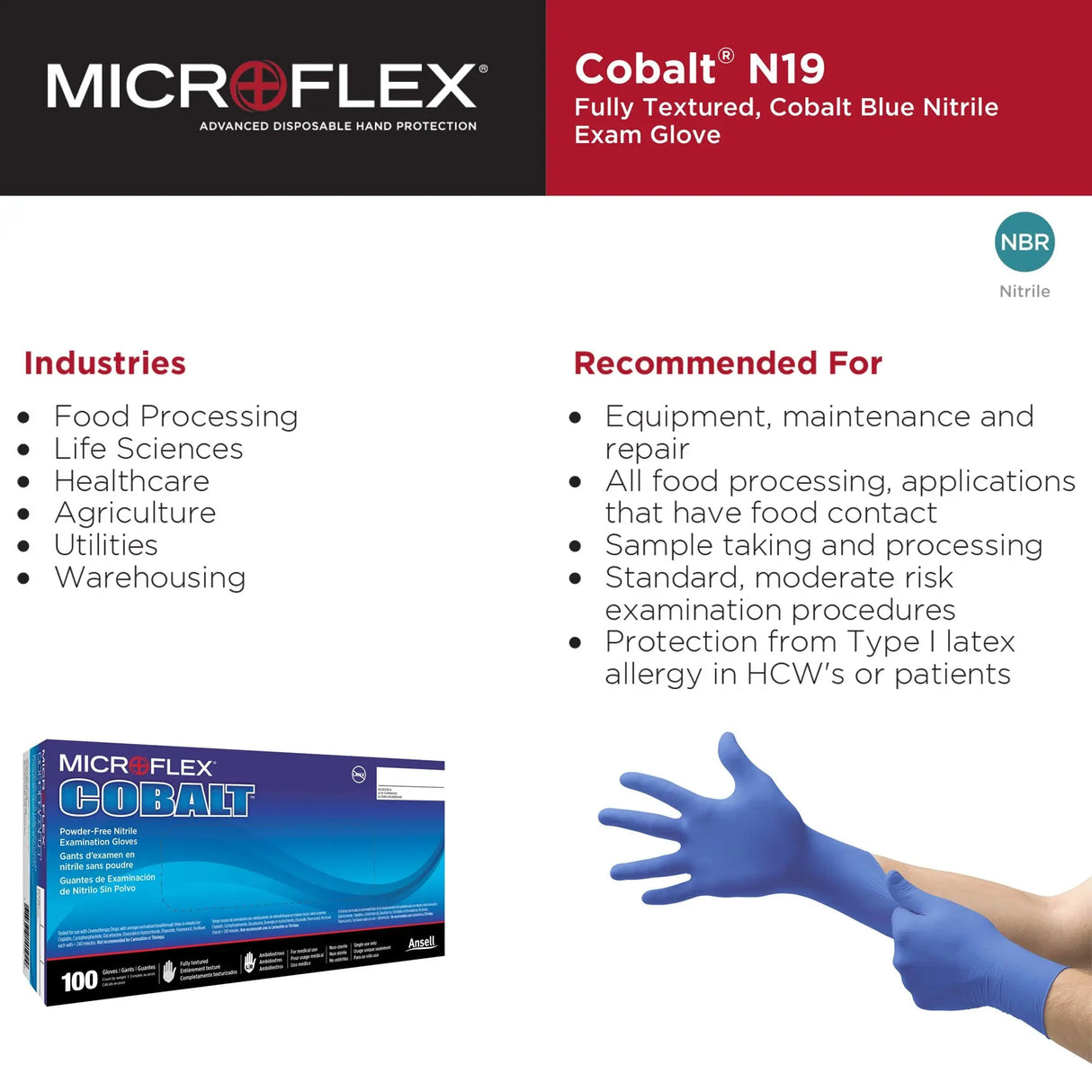 Microflex® Cobalt® Nitrile Exam Glove, Medium, Blue MICROFLEX® Cobalt®