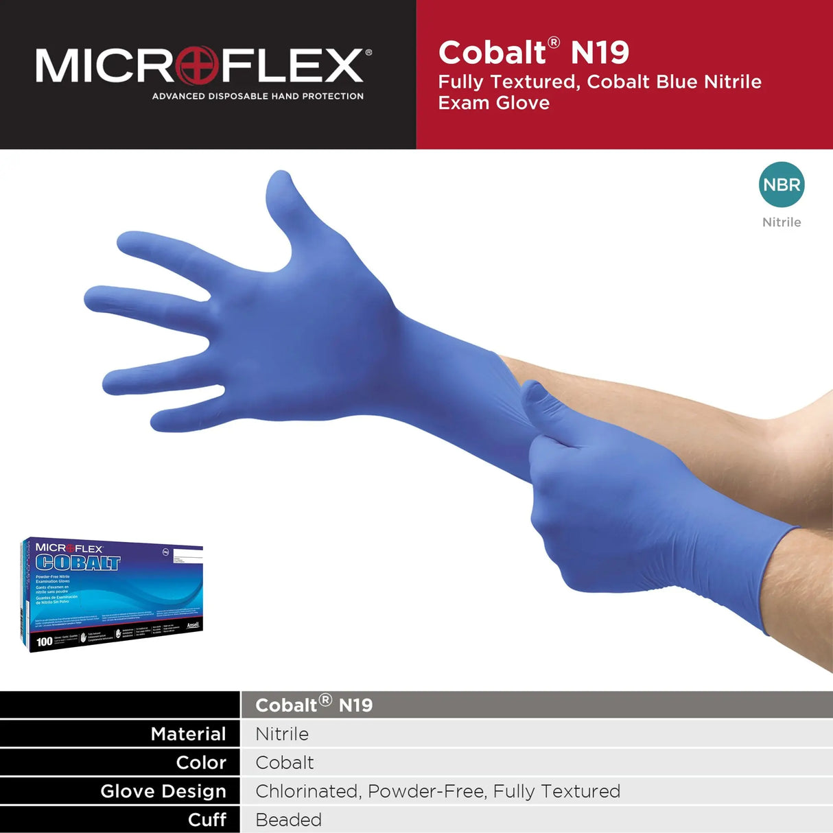 Microflex® Cobalt® Nitrile Exam Glove, Medium, Blue MICROFLEX® Cobalt®