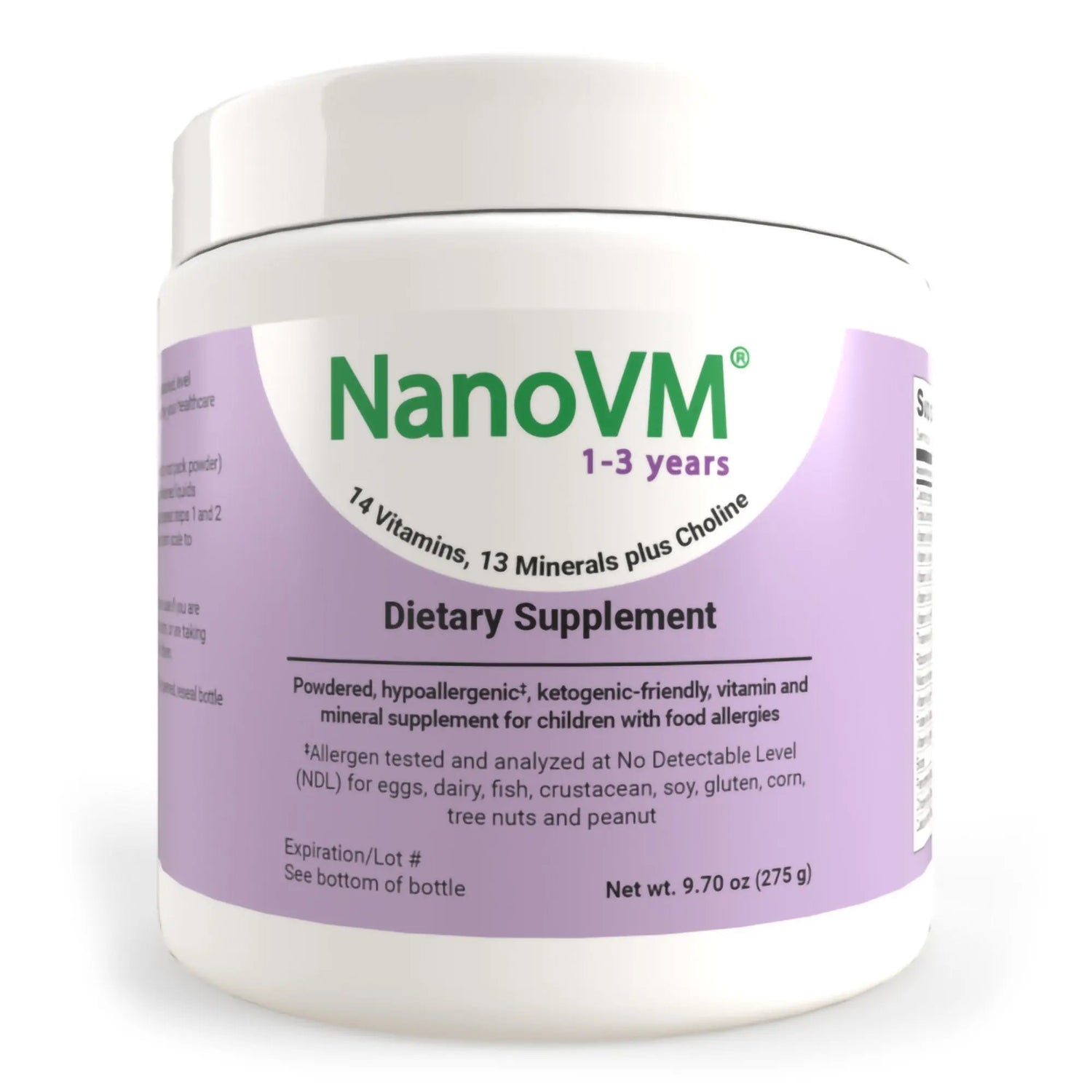 NanoVM® 1 – 3 Years Pediatric Oral Supplement, 275-gram Jar NanoVM® 1 - 3 Years