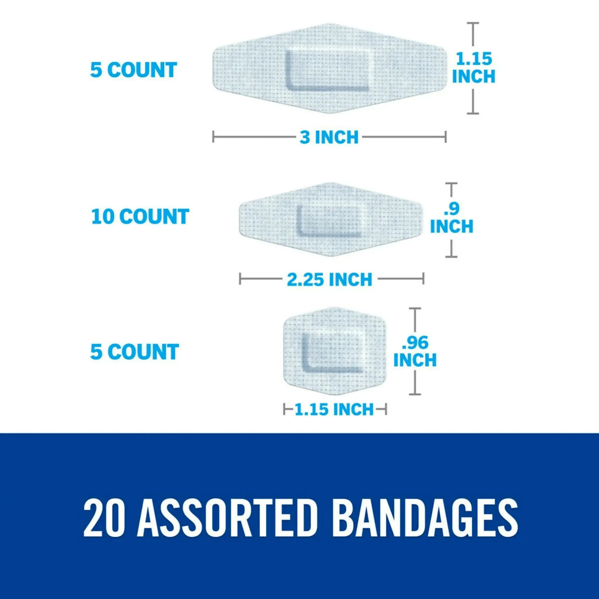 Nexcare™ Sensitive Skin White Adhesive Strip, Assorted Sizes Nexcare™ Sensitive Skin