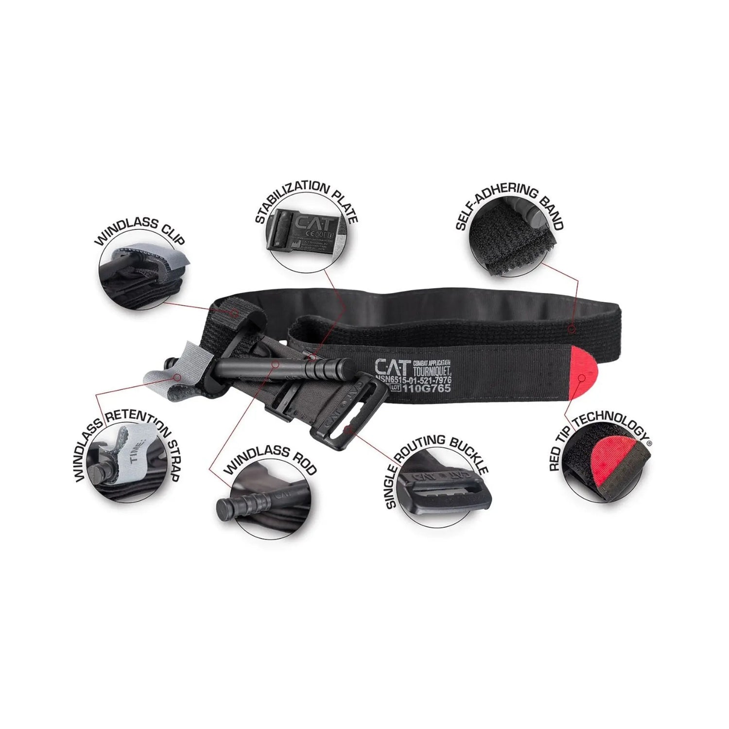 North American Rescue Combat Tourniquet, 6½ Inch Length C-A-T®