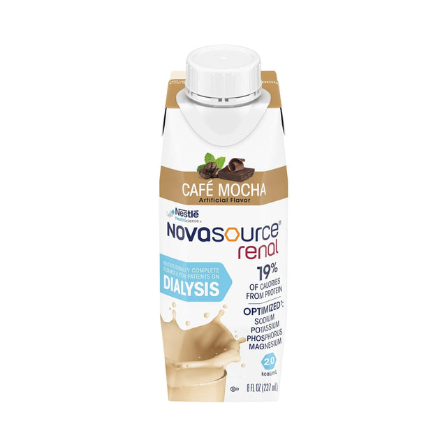 Novasource® Renal Café Mocha Nutritionally Complete Formula for Patients on Dialysis, 8-ounce carton Novasource® Renal