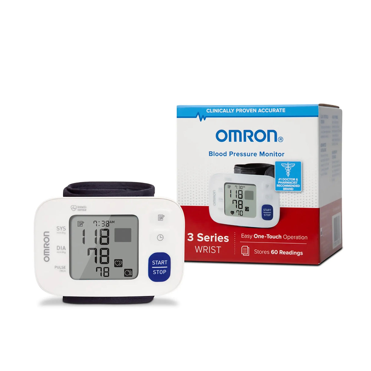 Omron 3 Series Digital Blood Pressure Wrist Unit, Automatic Inflation, Adult, Large Cuff Omron®3 Series™