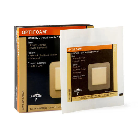 Optifoam® Adhesive with Border Foam Dressing, 4½ x 4½ Inch Optifoam®