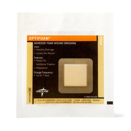 Optifoam® Adhesive with Border Foam Dressing, 4½ x 4½ Inch Optifoam®