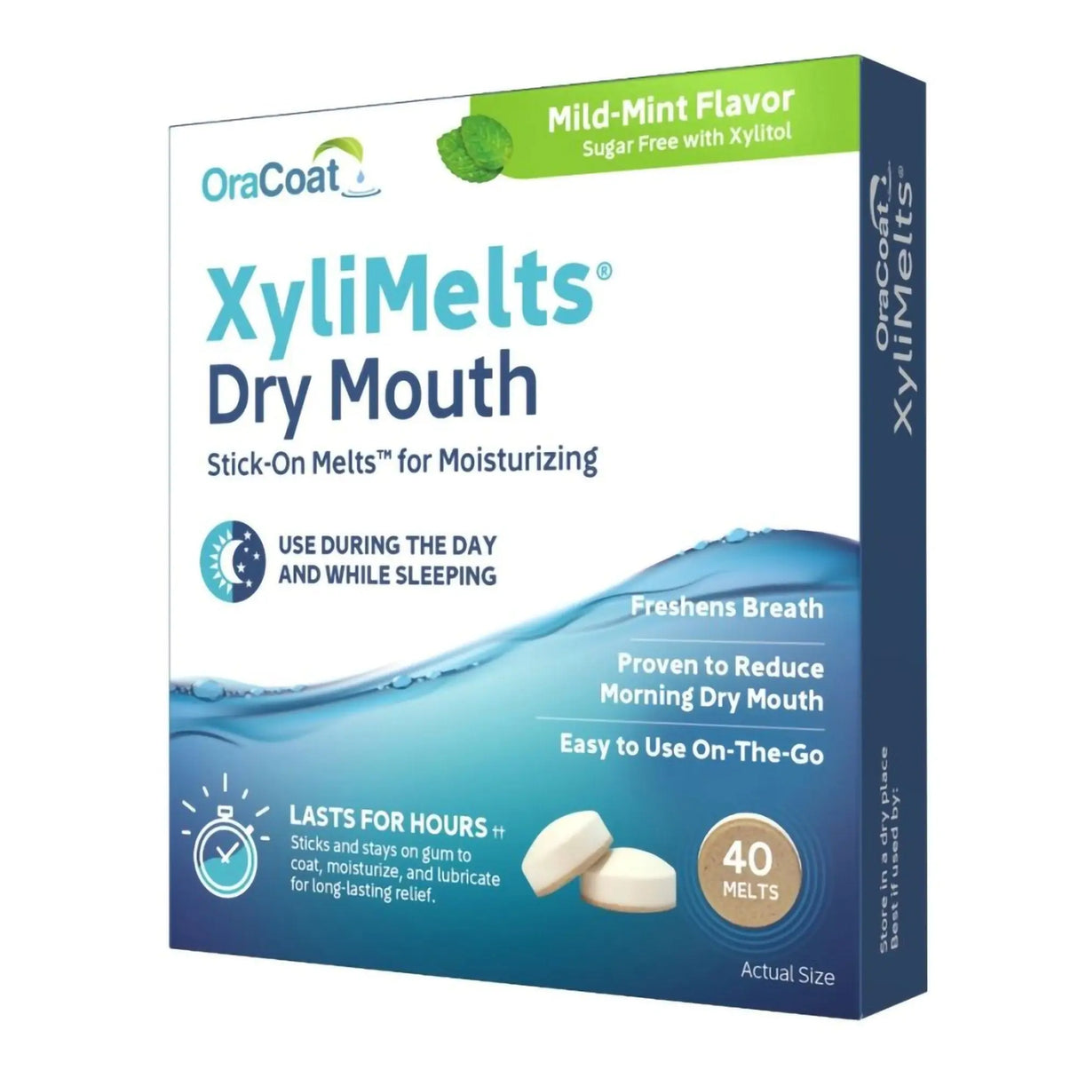 OraCoat XyliMelts Stick-On Melts for Moisturizing, Mild Mint XyliMelts®