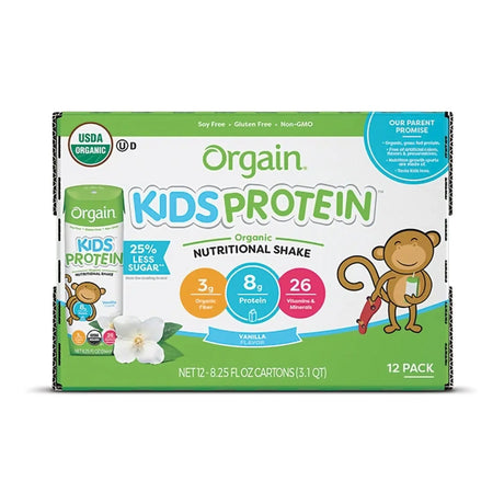 Orgain® Kids® Protein Organic Vanilla Pediatric Oral Supplement, 8.25 oz. Carton Orgain® Kids Protein™ Organic Nutritional Shake