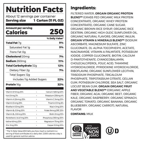 Orgain® Organic Nutrition™ Iced Café Mocha Nutritional Shake, 11-ounce carton Orgain® Organic Nutritional Shake