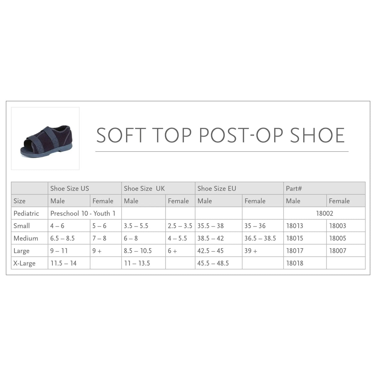 Össur® Soft Top Post-Op Shoe, Female, Large Össur®