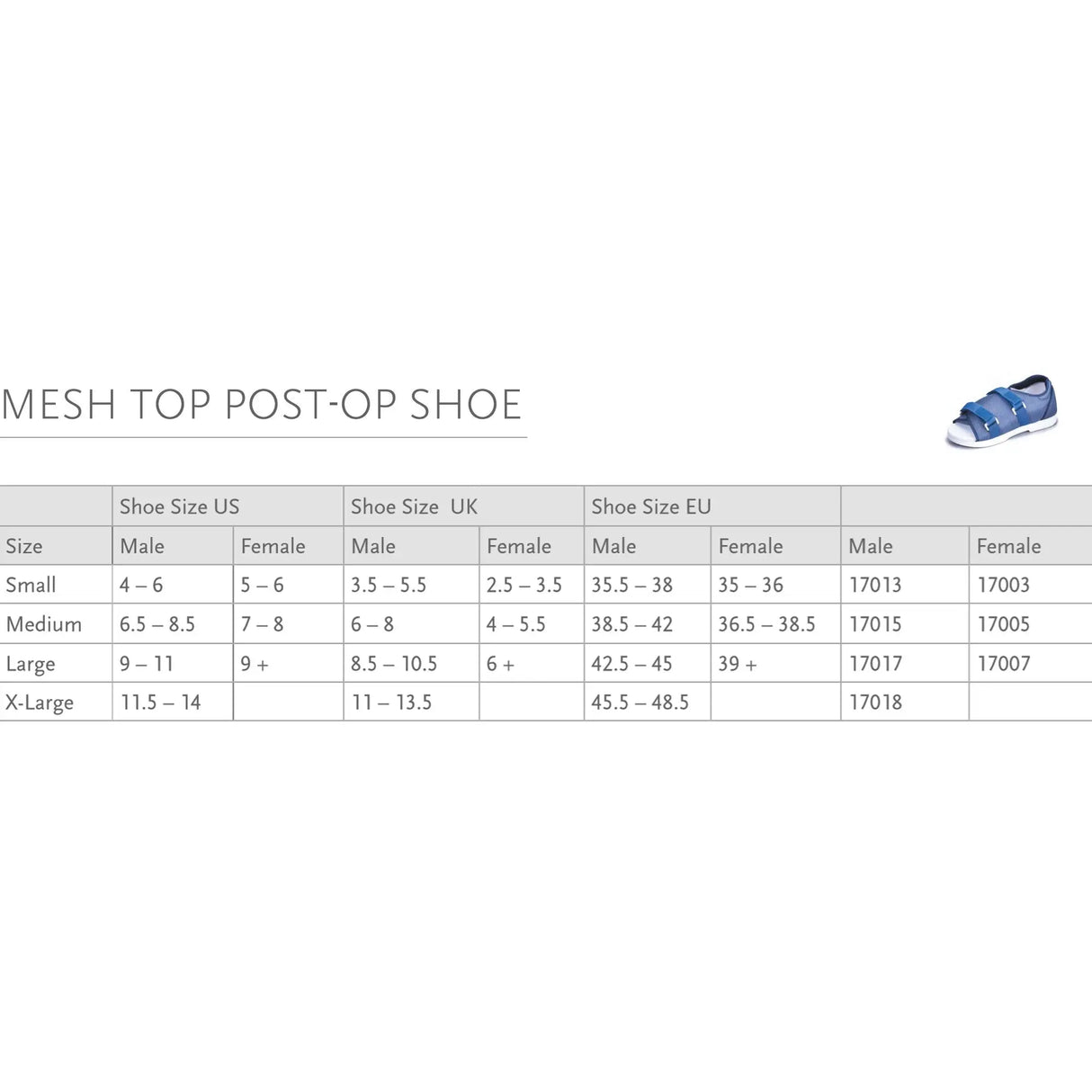 Össur® Womens Mesh Top Post-Op Shoe, Large Össur®