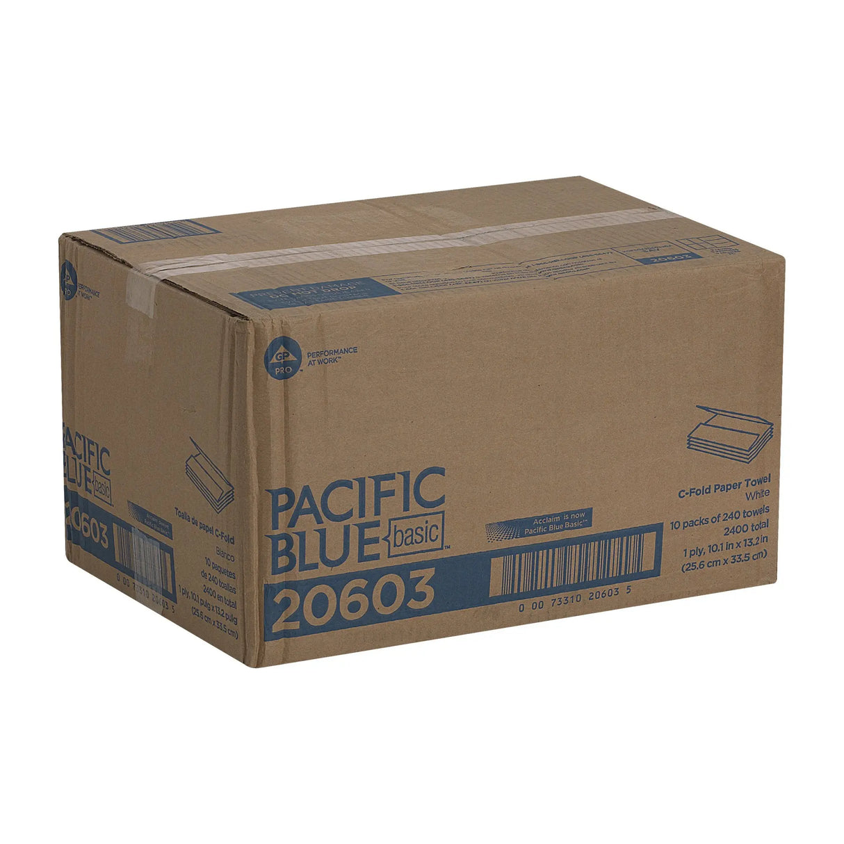 Pacific Blue Basic™ Paper Towel, 240 per Pack, 10 Packs per Case Pacific Blue Basic™