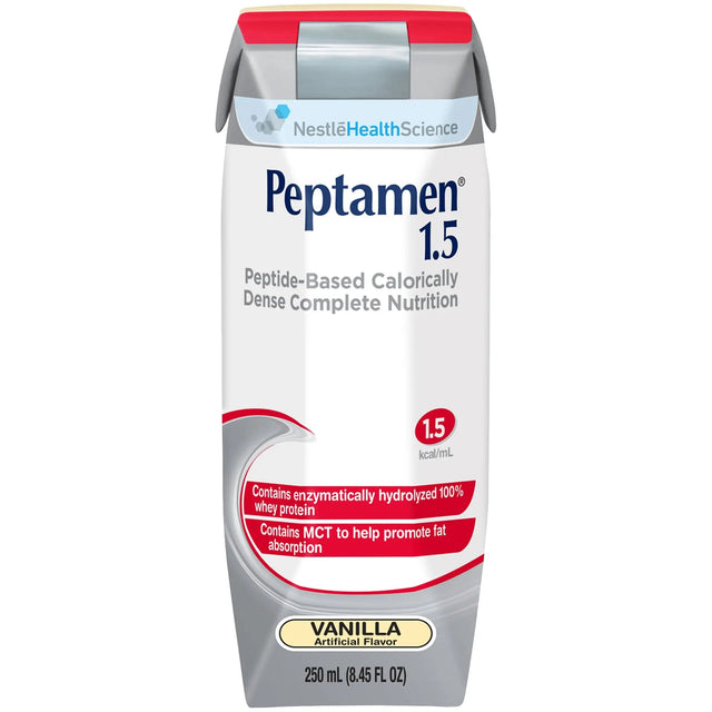 Peptamen® 1.5 Vanilla Peptide-Based Calorically Dense Complete Nutrition, 250 mL Carton Peptamen® 1.5