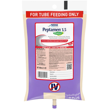 Peptamen® 1.5 with Prebio1™ Peptide-Based, Calorically Dense, Nutritionally Complete Formula, 1 Liter Bag Peptamen® 1.5 with Prebio 1™