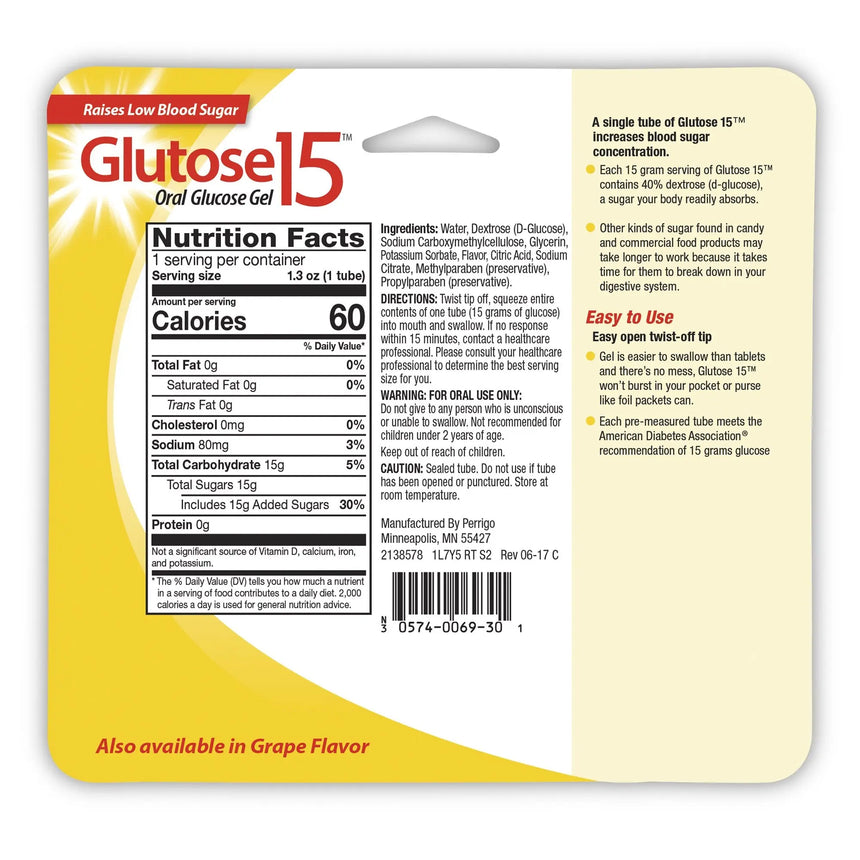 Perrigo Lemon Glucose Supplement Glutose 15™