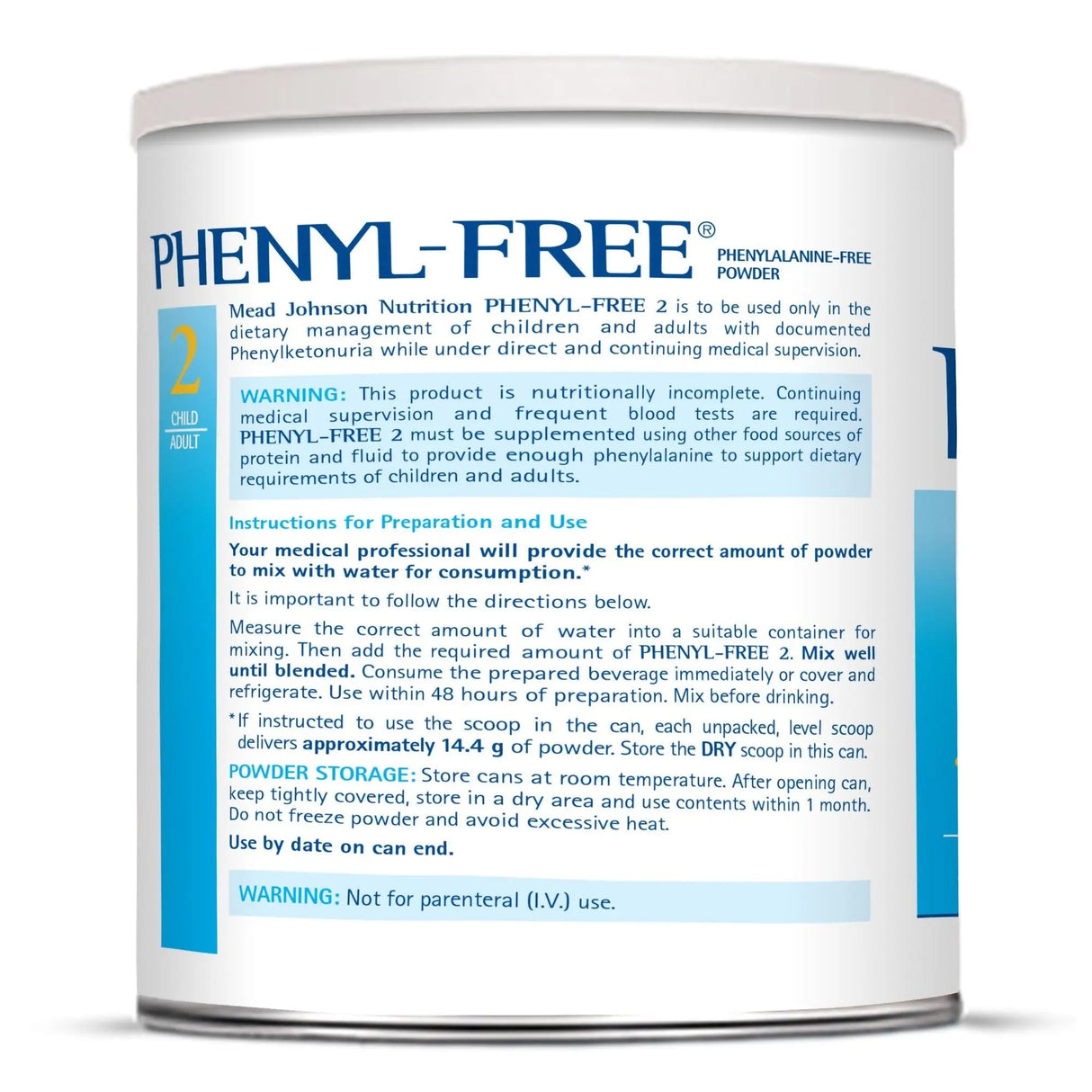 Phenyl-Free® 2 Vanilla Medical Food for the Dietary Management of PKU, 1 lb. Can Phenyl-Free® 2