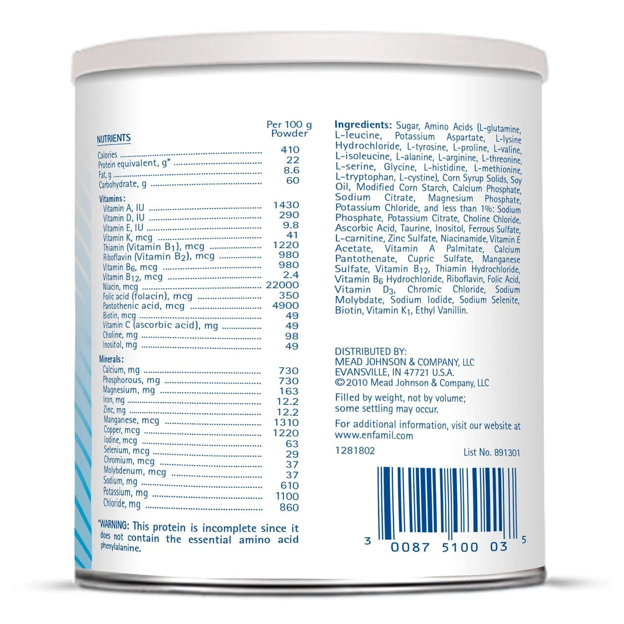 Phenyl-Free® 2 Vanilla Medical Food for the Dietary Management of PKU, 1 lb. Can Phenyl-Free® 2