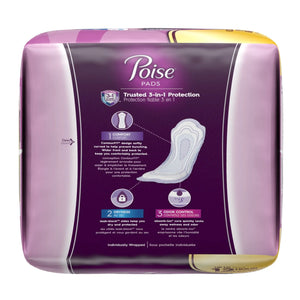 Poise Bladder Control Pads, Adult Women, Moderate Absorbency, Disposable, 12.20" Length - getMovility