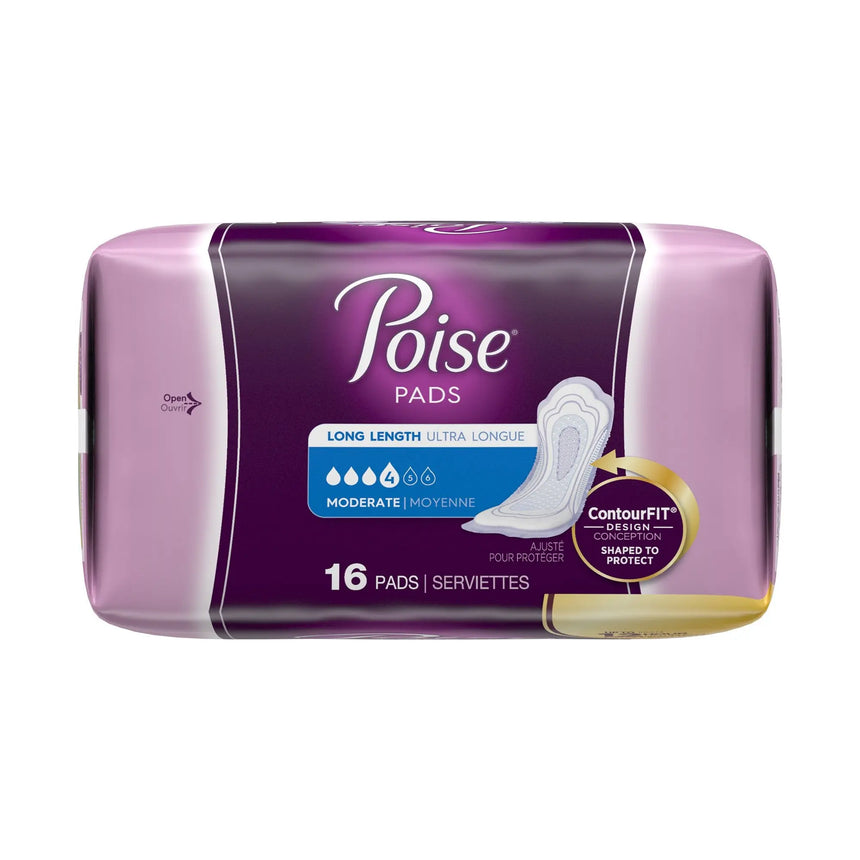 Poise Bladder Control Pads, Adult Women, Moderate Absorbency, Disposable, 12.4" Length - getMovility