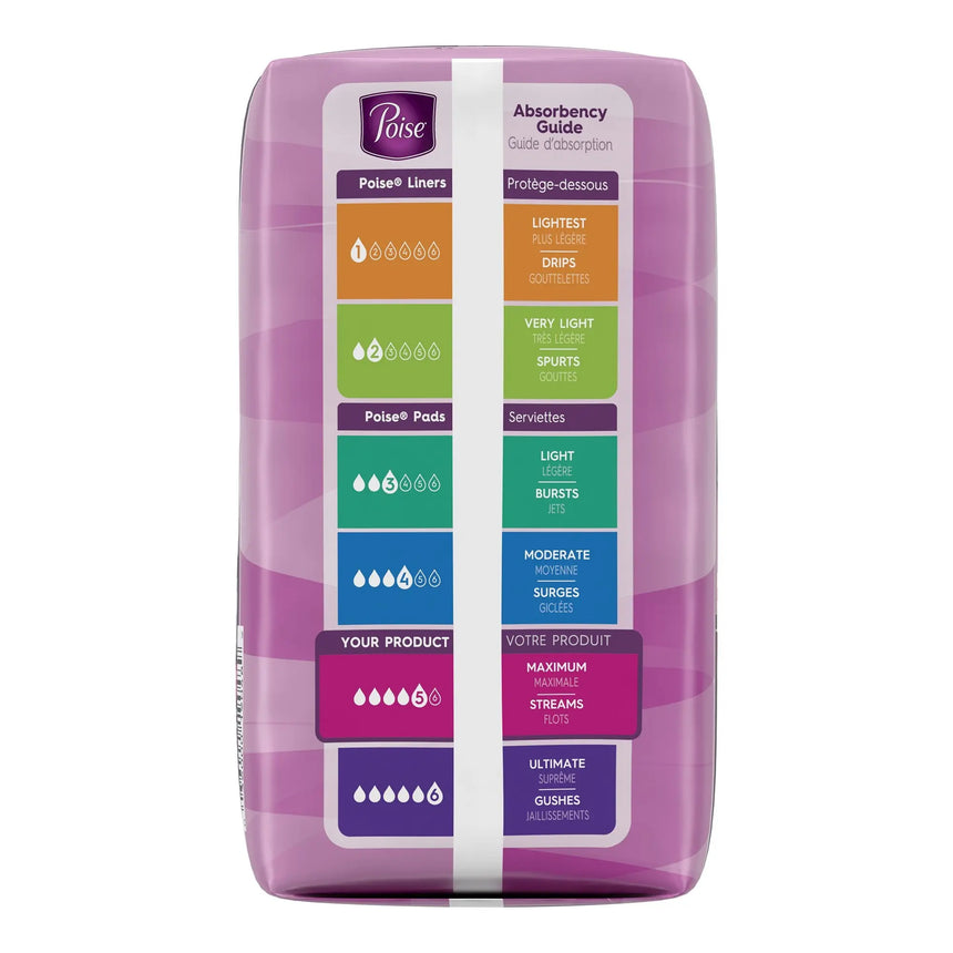 Poise Bladder Control Pads, Disposable, Heavy Absorbency, Regular Length, 3" x 11", Adult Female, Absorb-Loc Core - getMovility