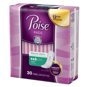 Poise Bladder Control Pads, Light Absorbency, Regular Length - getMovility