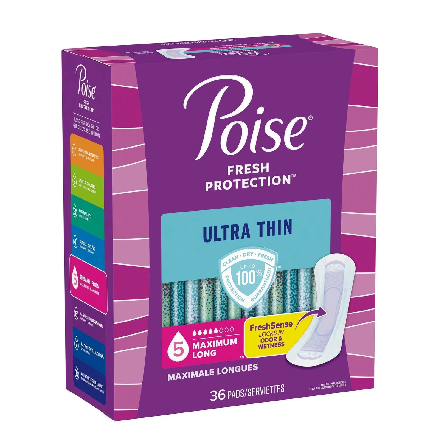 Poise® Fresh Protection™ Ultra Thin Pads, Maximum Long Poise® Fresh Protection™ Ultra Thin