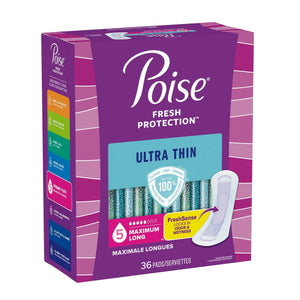 Poise® Fresh Protection™ Ultra Thin Pads, Maximum Long Poise® Fresh Protection™ Ultra Thin
