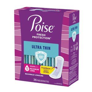 Poise® Fresh Protection™ Ultra Thin Pads, Maximum Long Poise® Fresh Protection™ Ultra Thin