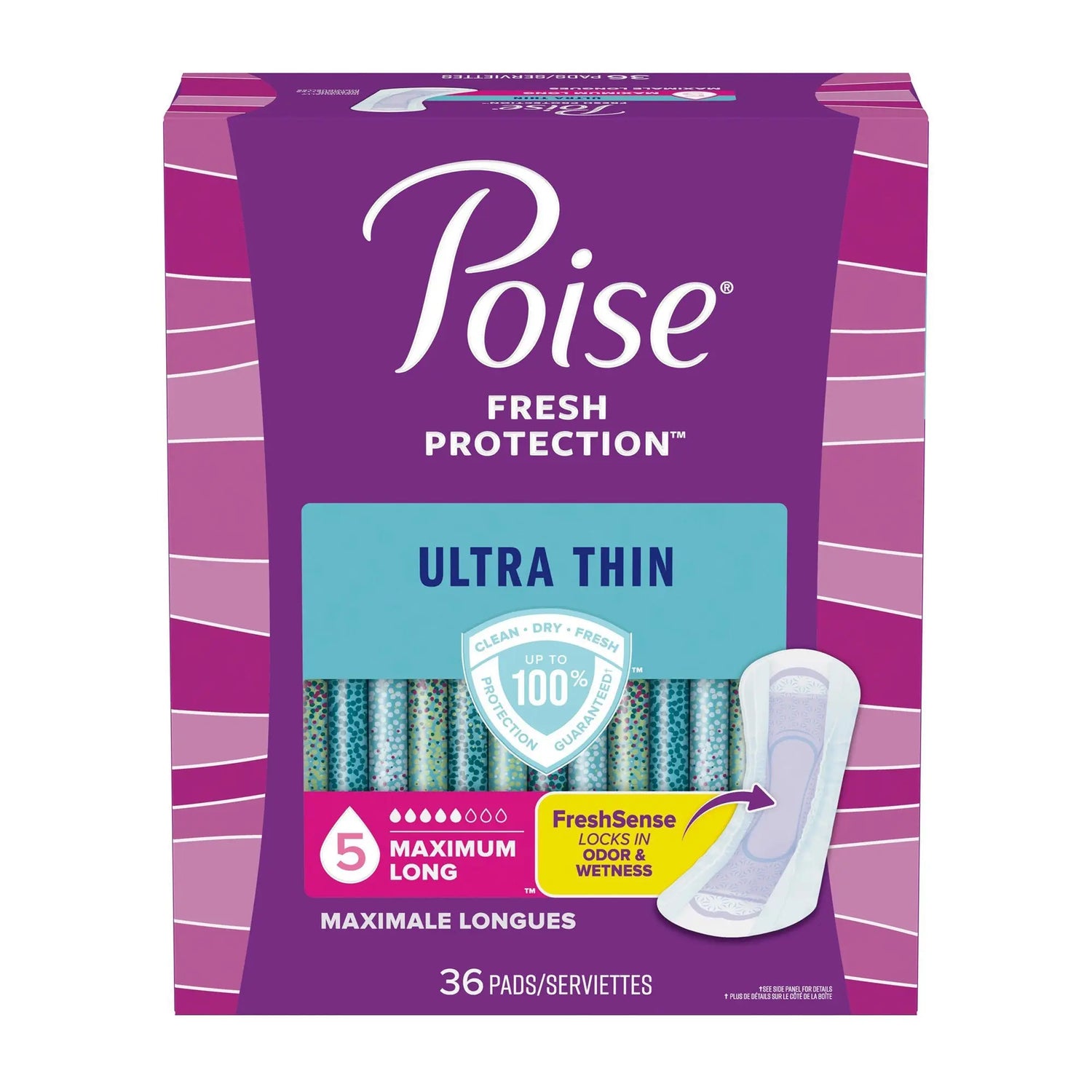 Poise® Fresh Protection™ Ultra Thin Pads, Maximum Long Poise® Fresh Protection™ Ultra Thin