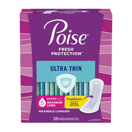 Poise® Fresh Protection™ Ultra Thin Pads, Maximum Long Poise® Fresh Protection™ Ultra Thin