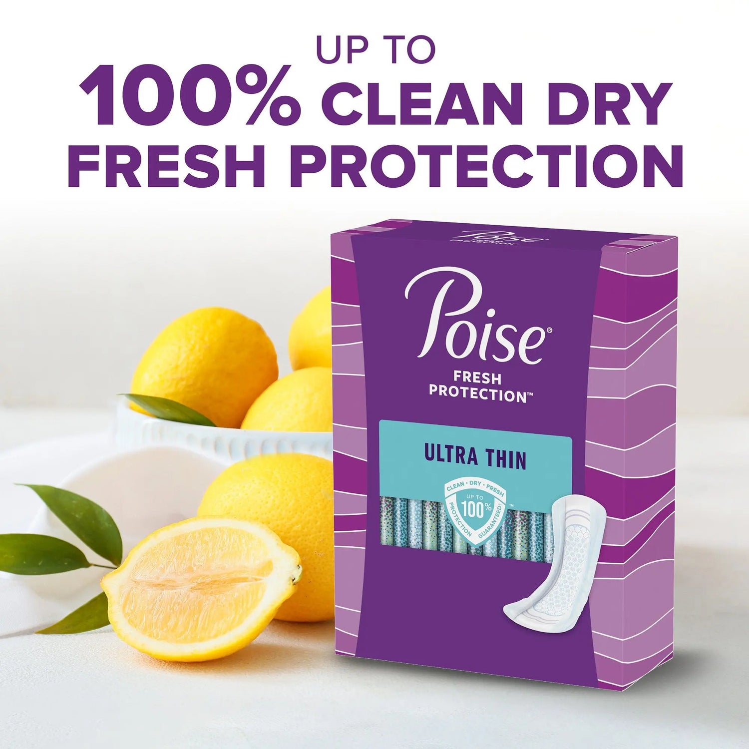 Poise® Fresh Protection™ Ultra Thin Pads, Maximum Long Poise® Fresh Protection™ Ultra Thin