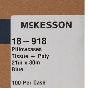 McKesson Blue Tissue/Poly Disposable Pillowcase, 21 x 30 Inch McKesson