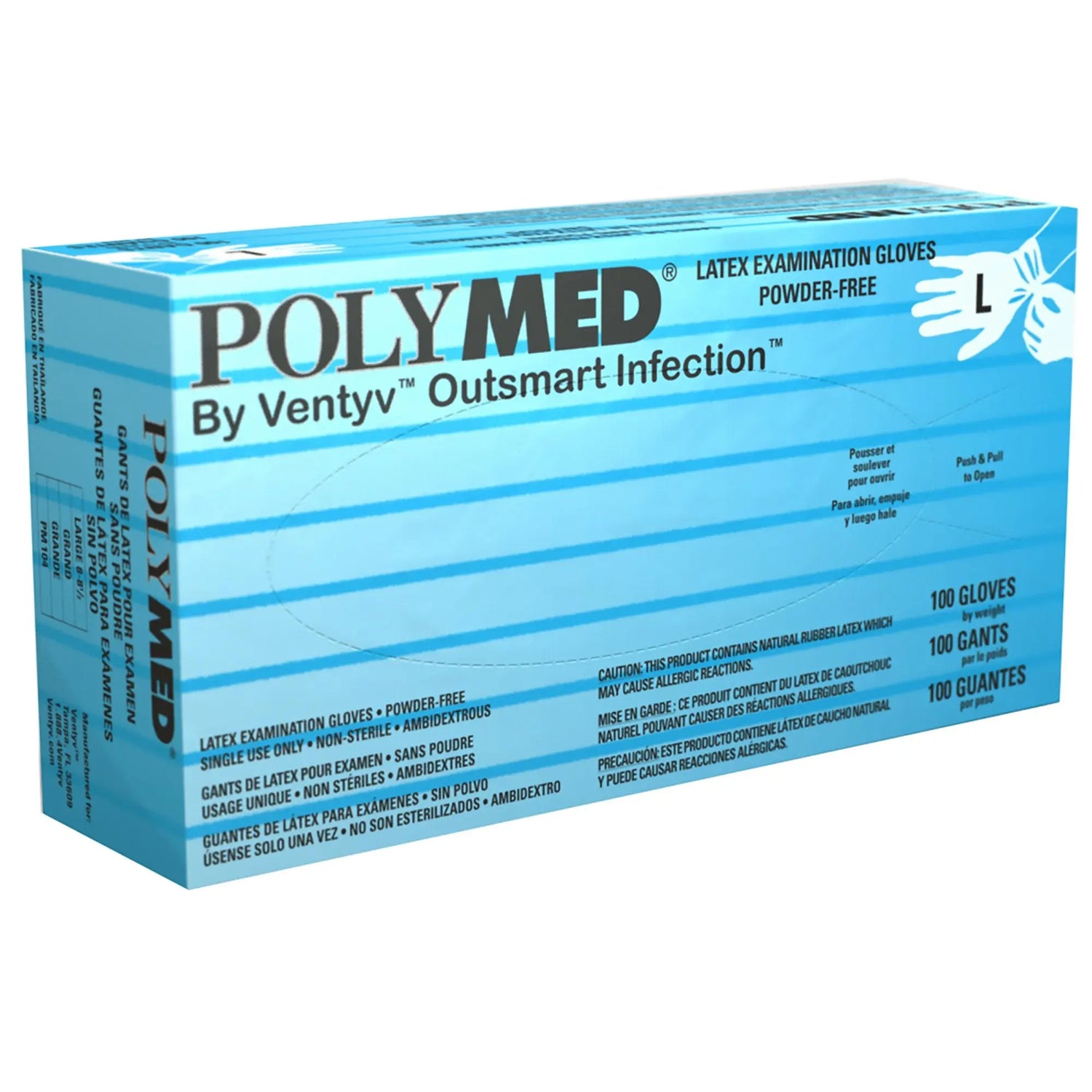 Polymed® Latex Exam Glove, Large, Ivory Polymed®