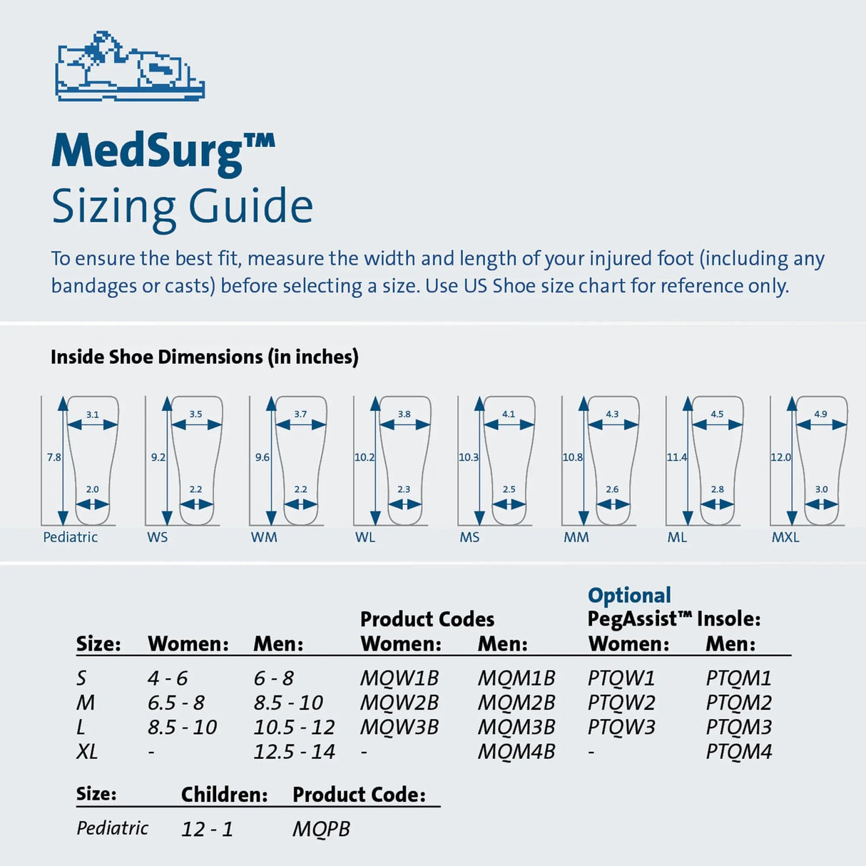 Post-Op Shoe MedSurg™ Large Female Black MedSurg™