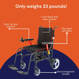 Power Wheelchair Feather Power Wheelchair 18 Inch Seat Width 250 lbs. Weight Capacity Feather Power Wheelchair