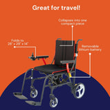 Power Wheelchair Feather Power Wheelchair 18 Inch Seat Width 250 lbs. Weight Capacity Feather Power Wheelchair