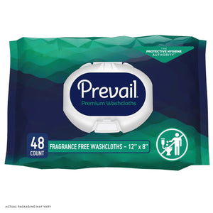 Prevail Adult Washcloths, Soft Pack, Aloe, Vitamin E, 12" x 8" Prevail®