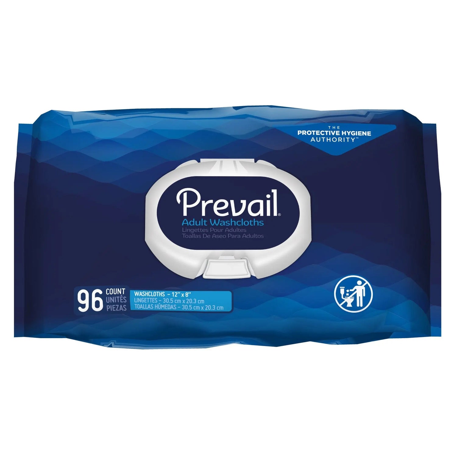 Prevail Adult Washcloths, Soft Pack, Aloe, Vitamin E, 8" x 12" Prevail®