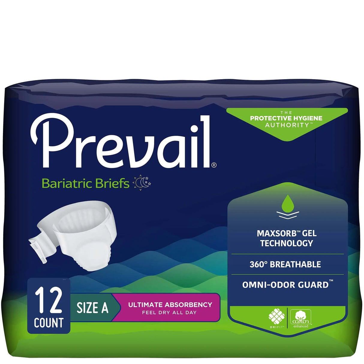 Prevail® Bariatric Ultimate Incontinence Brief, Size A Prevail® Bariatric