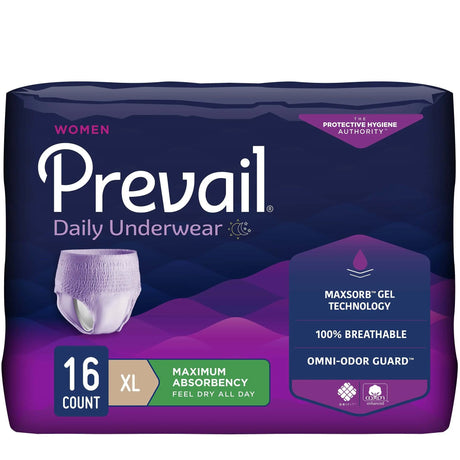 Prevail® Daily Absorbent Underwear, X-Large, Lavender Prevail® For Women Daily Underwear