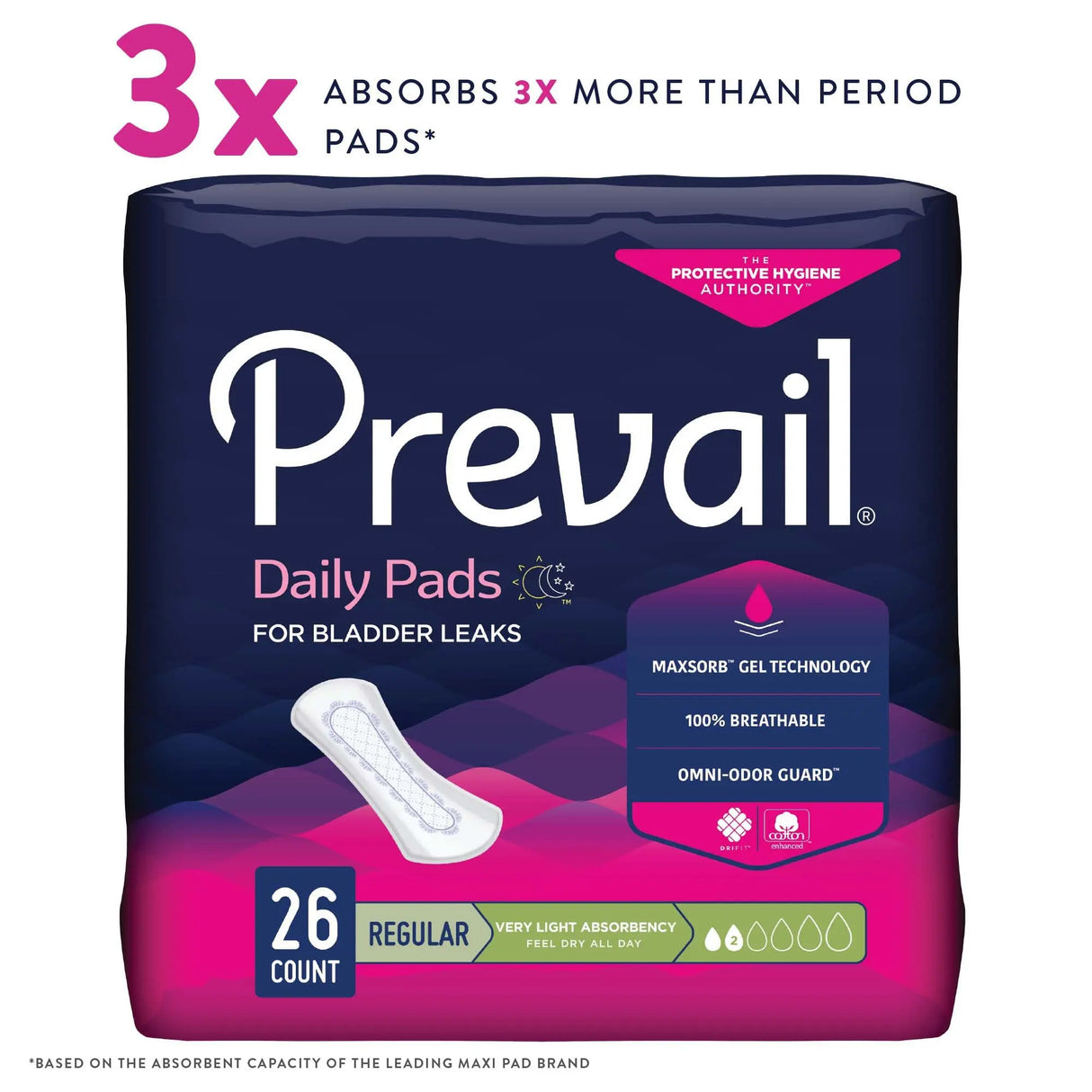 Prevail® Daily Liner Very Light Bladder Control Pad, 7½-Inch Length - getMovility