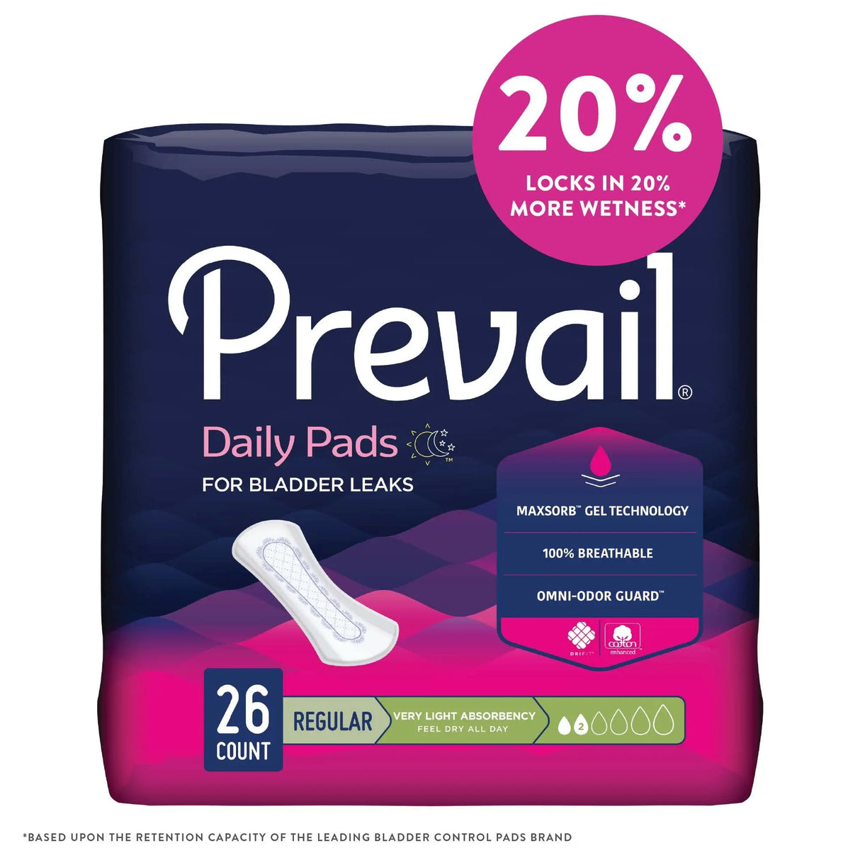 Prevail® Daily Liner Very Light Bladder Control Pad, 7½-Inch Length - getMovility